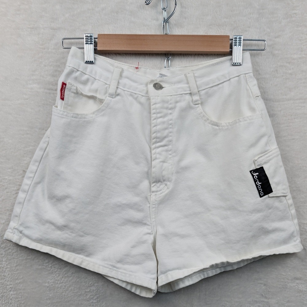 VTG Bongo Shorts Women's 26 White 3" High Waisted Streetwear Made in USA 90s